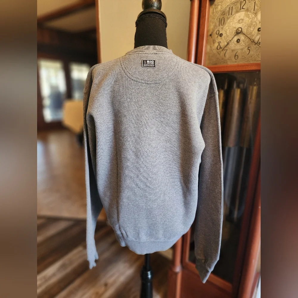 Big Cotton grey men's sweatshirt, corvette emblem, size medium